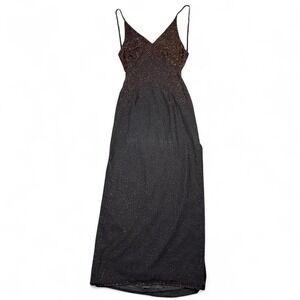 Scala 100% silk beaded ombré formal dress